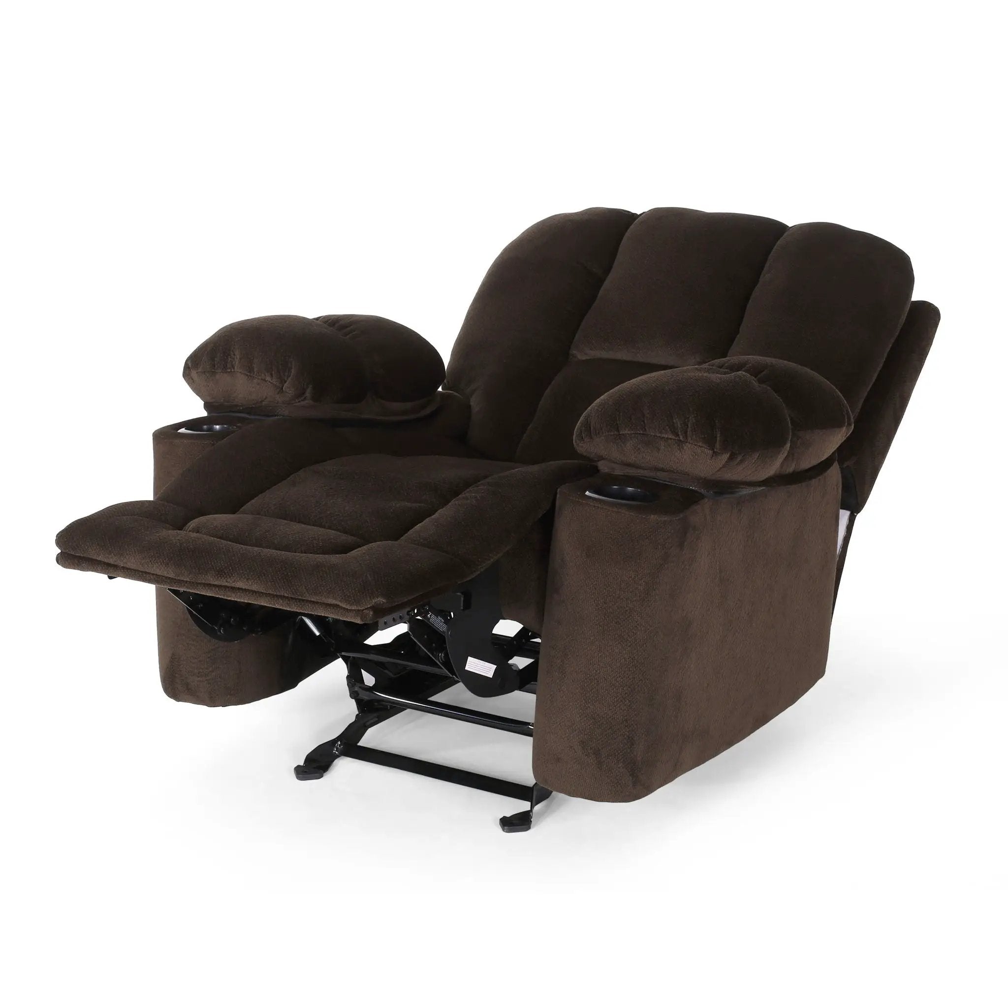 Luxurious Manual Recliner Chair With Skin-Friendly Fabric And Dual Cup Holders by Unique Piece Furniture