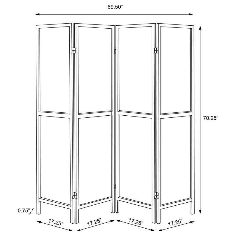 Mattison 4-Panel Room Divider Folding Shoji Screen Natural by Unique Piece Furniture