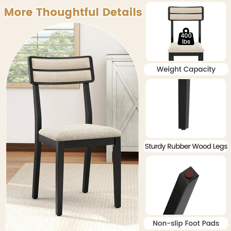 Modern Dining Chairs Set of 4 with Tilt Backrest for Dining Room-Black by DirectDeals
