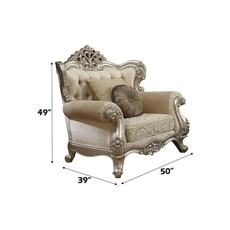 Bently - Chair With 2 Pillows (Same Lv01581) - Fabric & Champagne by Unique Piece Furniture