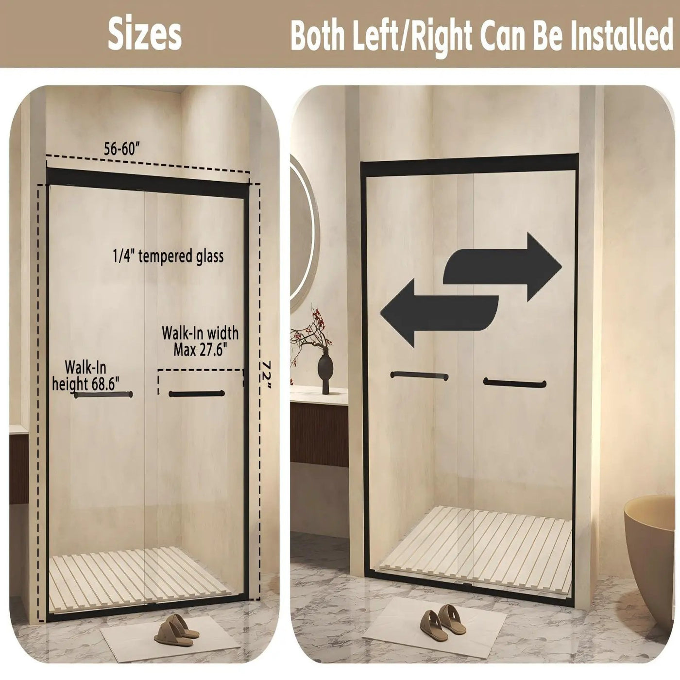 Double Sliding Shower Door With Explosion Proof Film by HouseOfZazla
