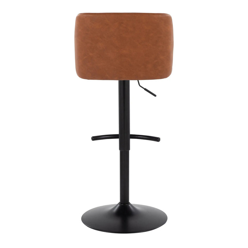 Toriano - Contemporary Adjustable Bar Stool With Rounded T Footrest (Set of 2) by Unique Piece Furniture