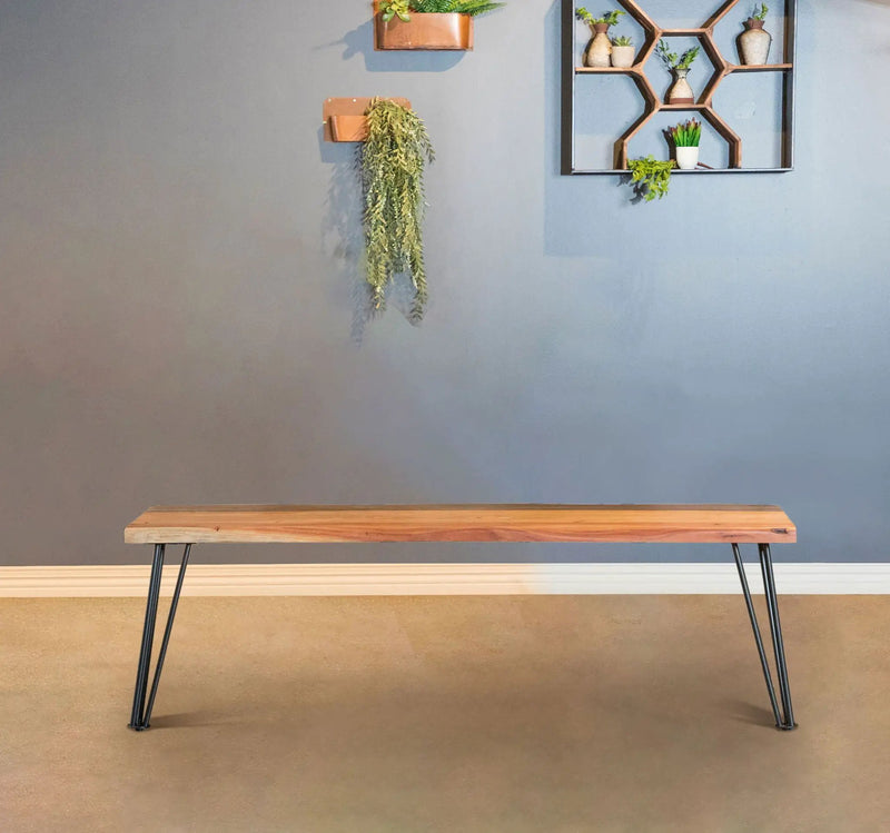 Sherman Wood Dining Bench Natural Acacia by Unique Piece Furniture