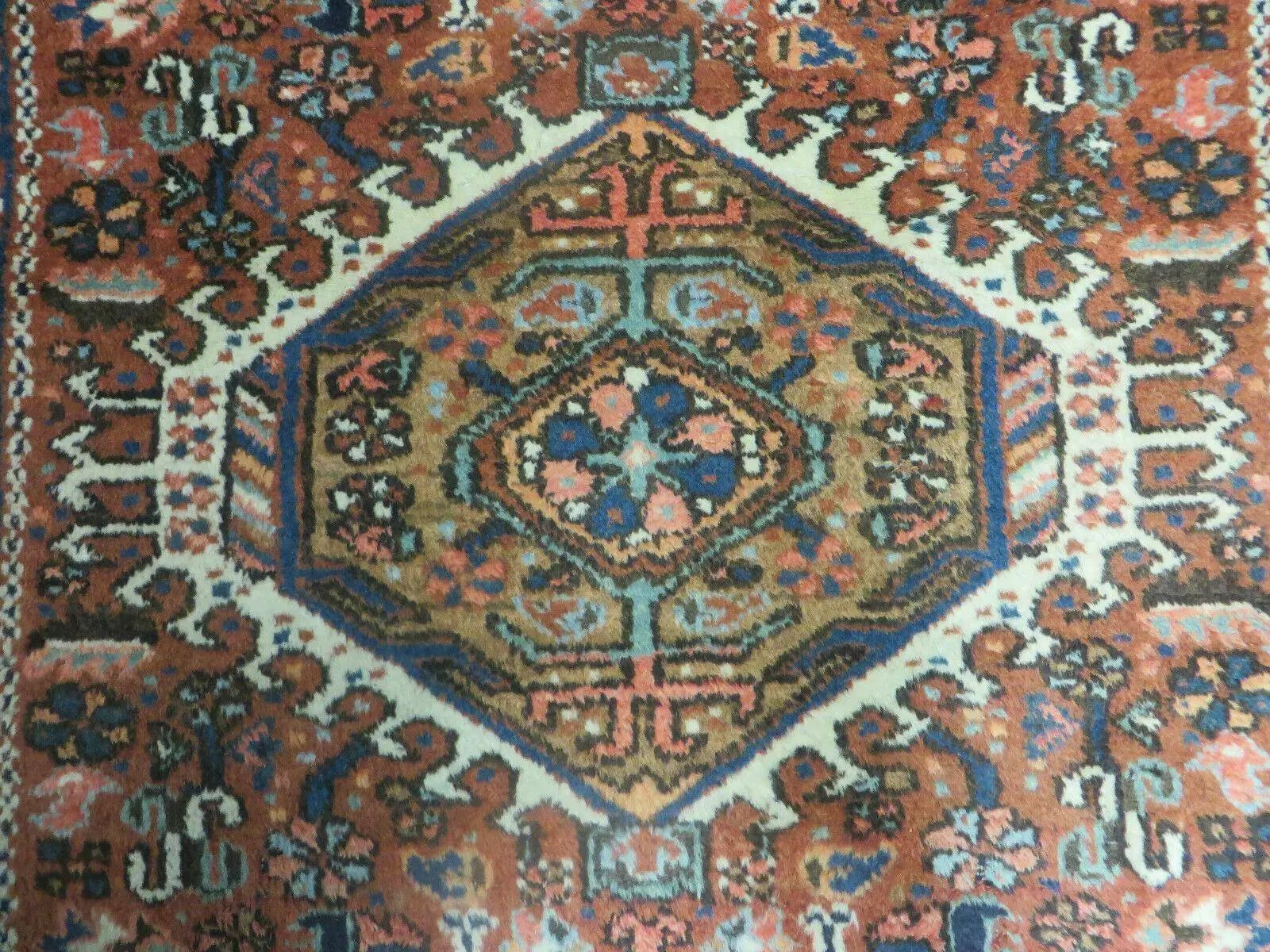 Persian Karajeh Rug 5x6, Antique Geometric Medallion Carpet by Jewel Rugs