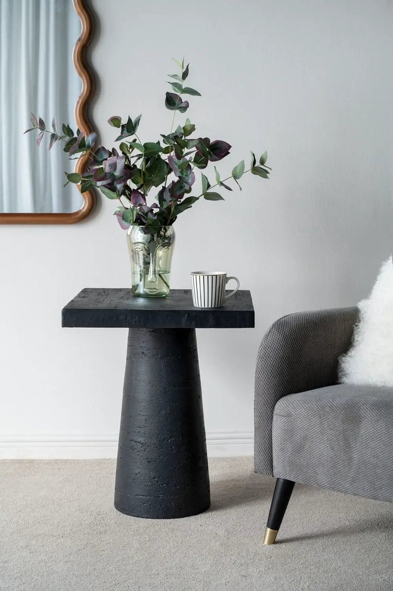 Square Side Table With Pedestal Base by Unique Piece Furniture