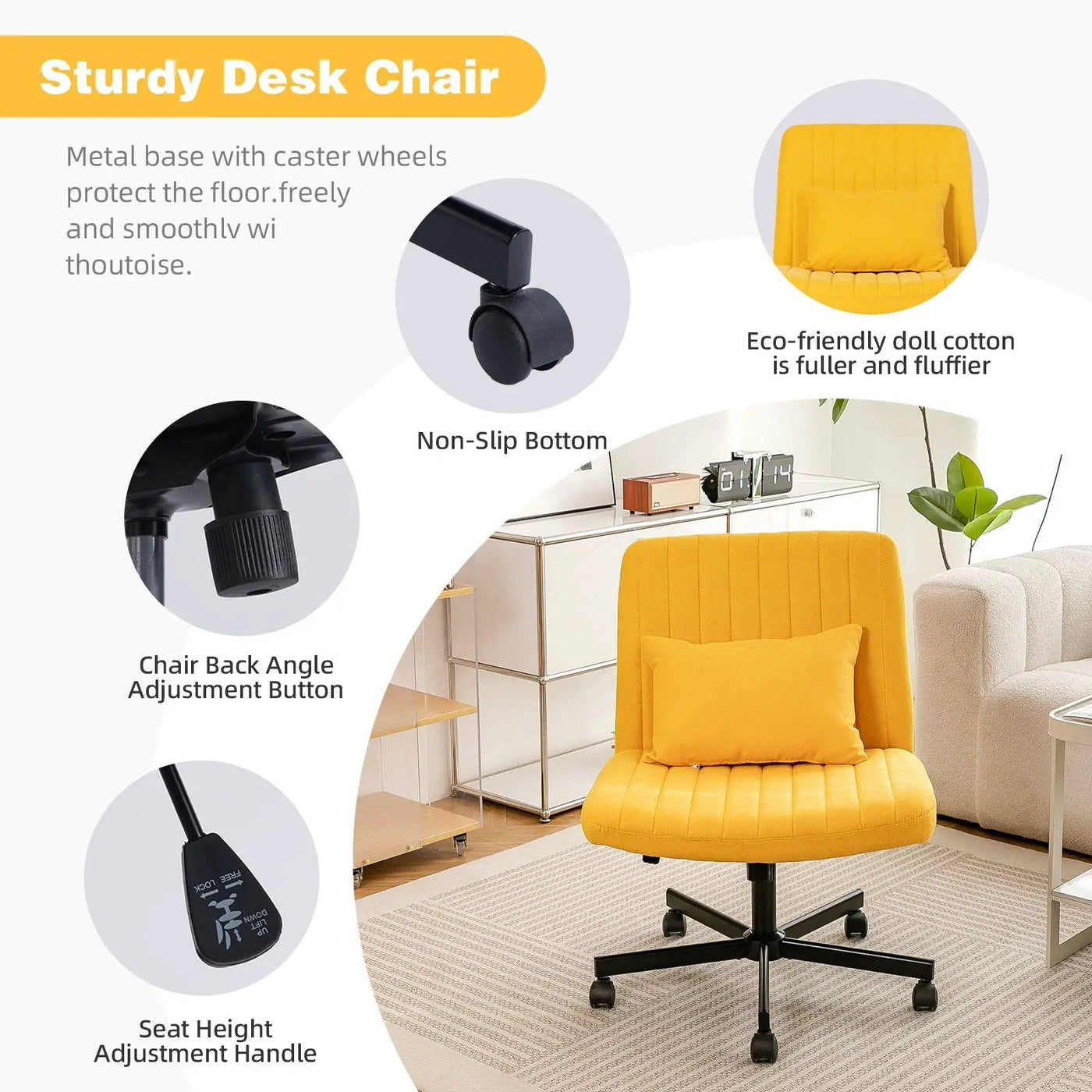 Criss Cross Office Chair With Adjustable Height, Ergonomic Design by HouseOfZazla