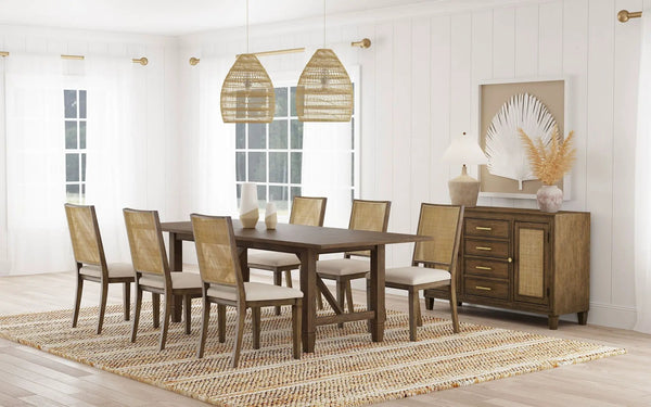 Matisse 7-piece Rectangular Dining Table Set Light Brown