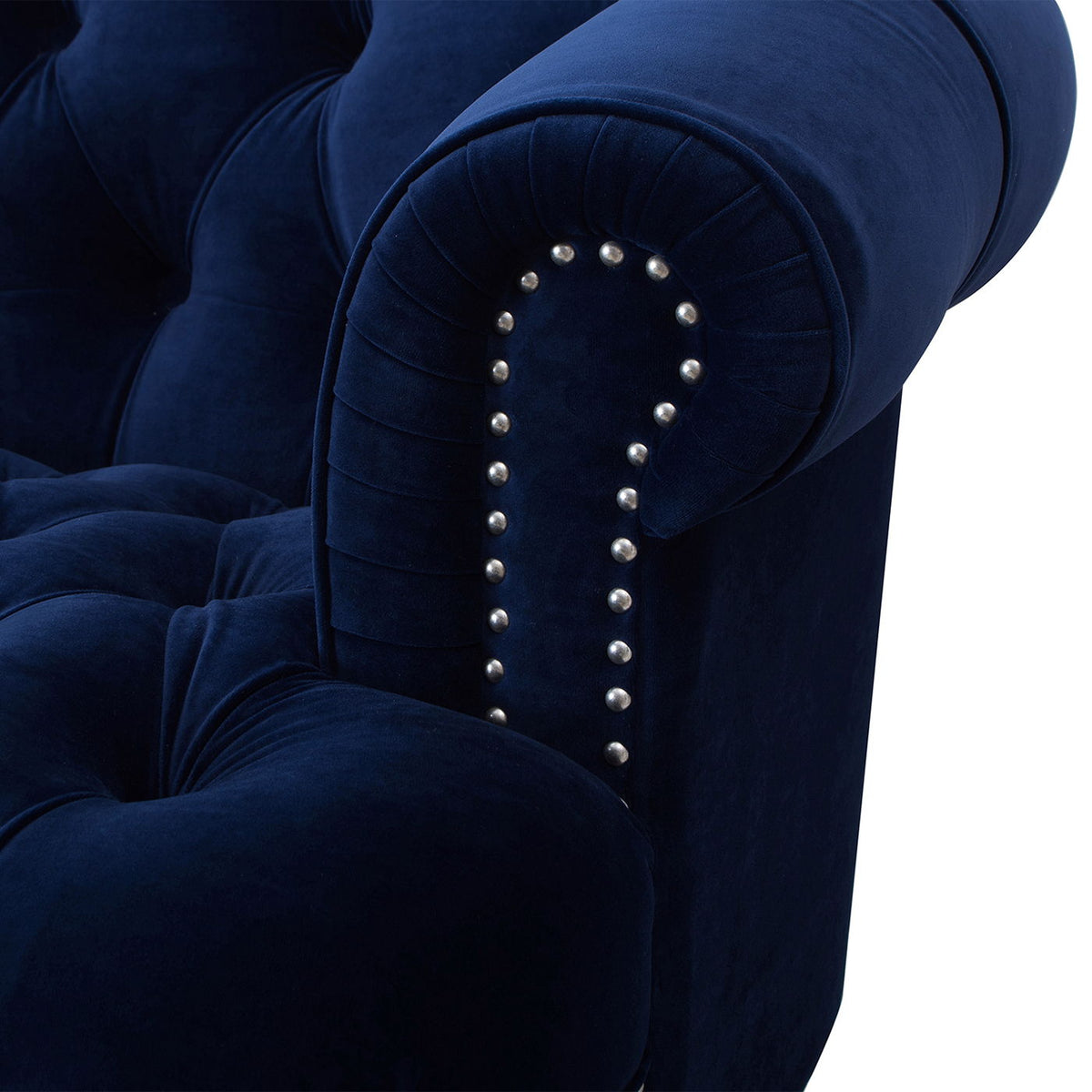 Victorian Tufted Upholstered Accent Chair with Nailhead Trim - Dark Red, Blue, or Pink, photo 18 of 37