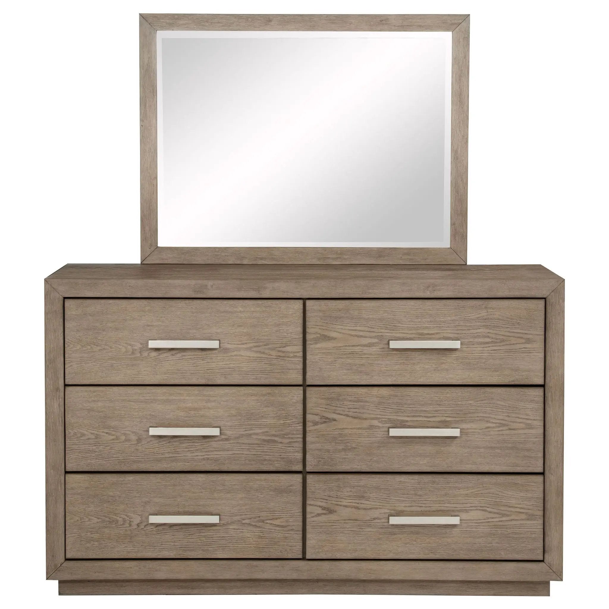 Kenora 6-drawer Dresser and Mirror Barley Brown by Unique Piece Furniture