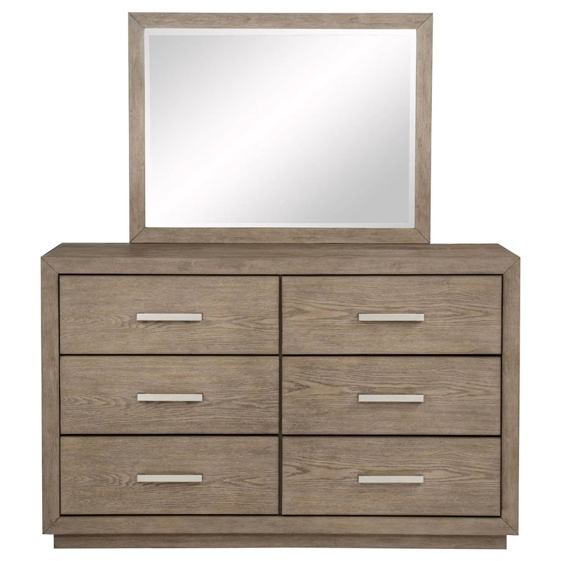 Kenora 6-drawer Dresser and Mirror Barley Brown by Unique Piece Furniture