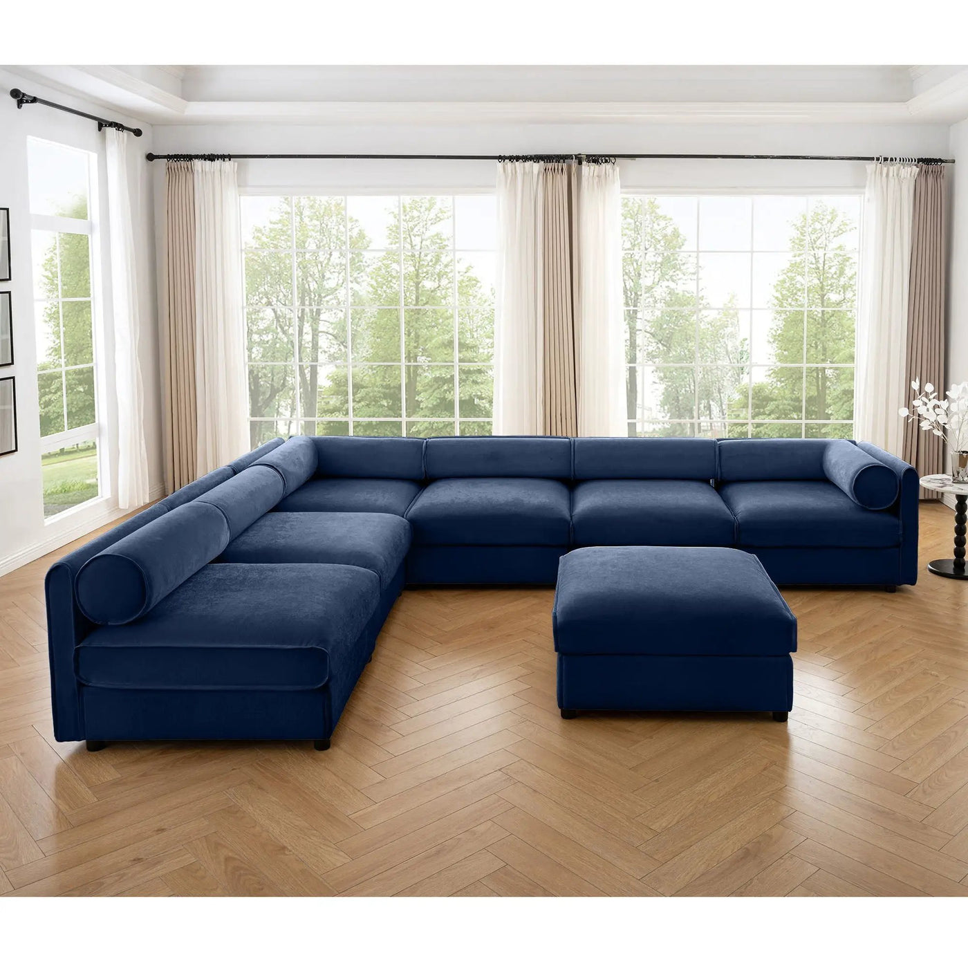 Modern Modular Sectional Sofa With Storag, Contemporary Cylindrical Design by Unique Piece Furniture