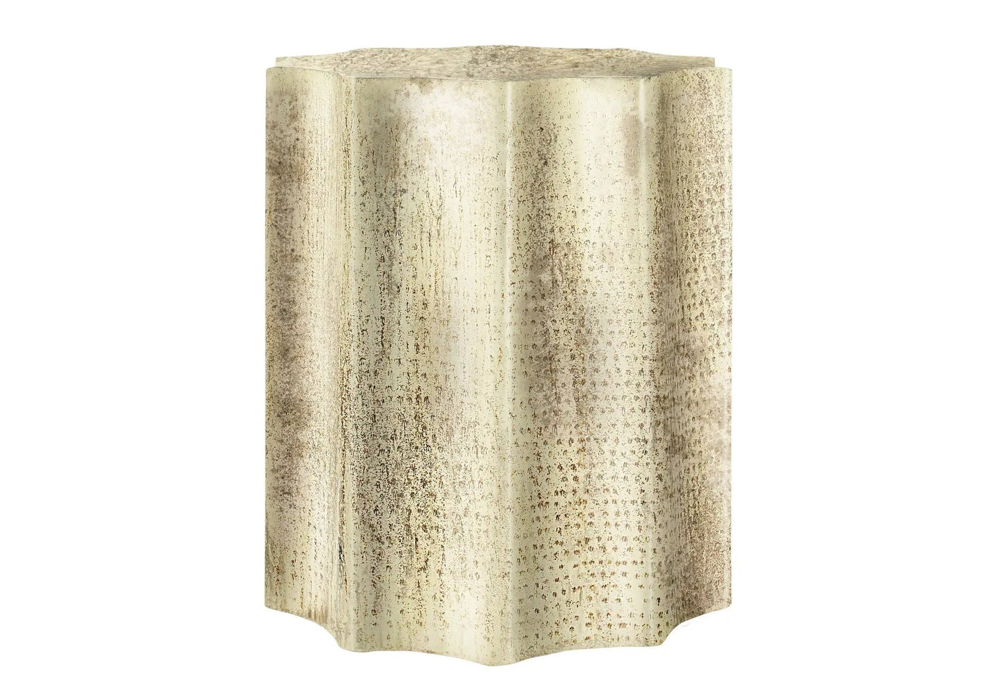 Drum Accent Side Table, Stylish Scalloped Design by HouseOfZazla