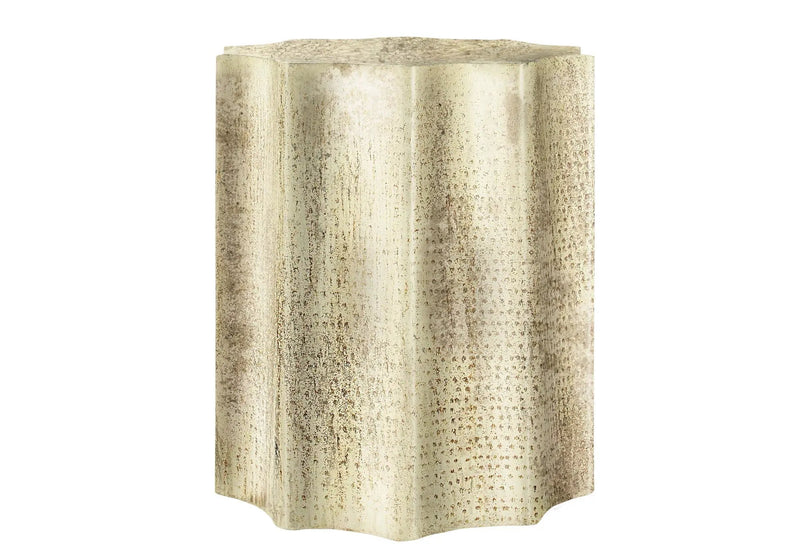 Drum Accent Side Table, Stylish Scalloped Design by HouseOfZazla