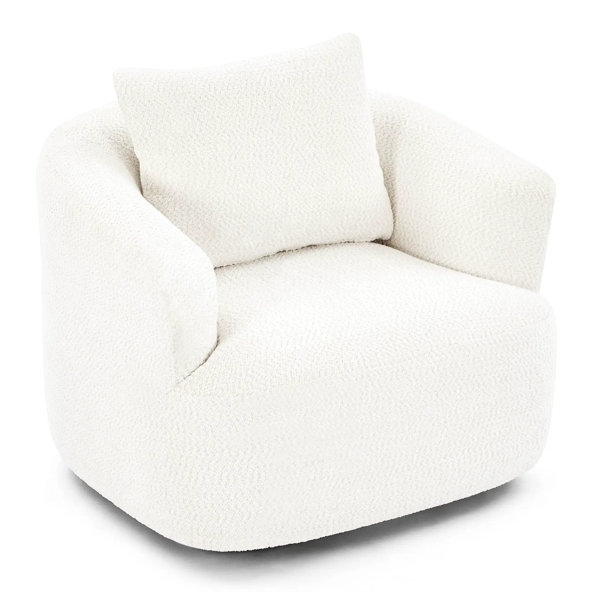 360° Swivel Barrel Sofa Chair With Throw Pillow, Upholstered Accent Chair by HouseOfZazla