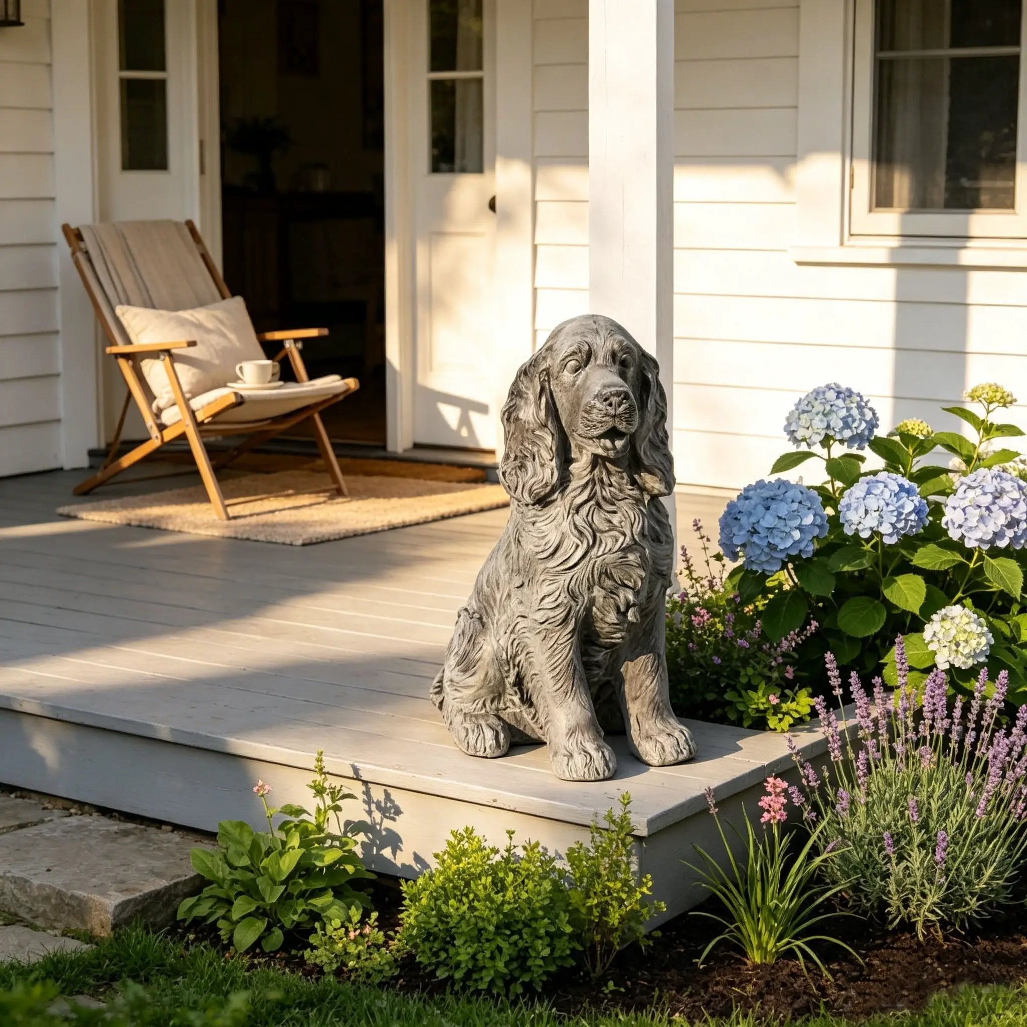 20'' Antique Finish Realistic Sitting Cocker Spaniel Dog Statue by HouseOfZazla