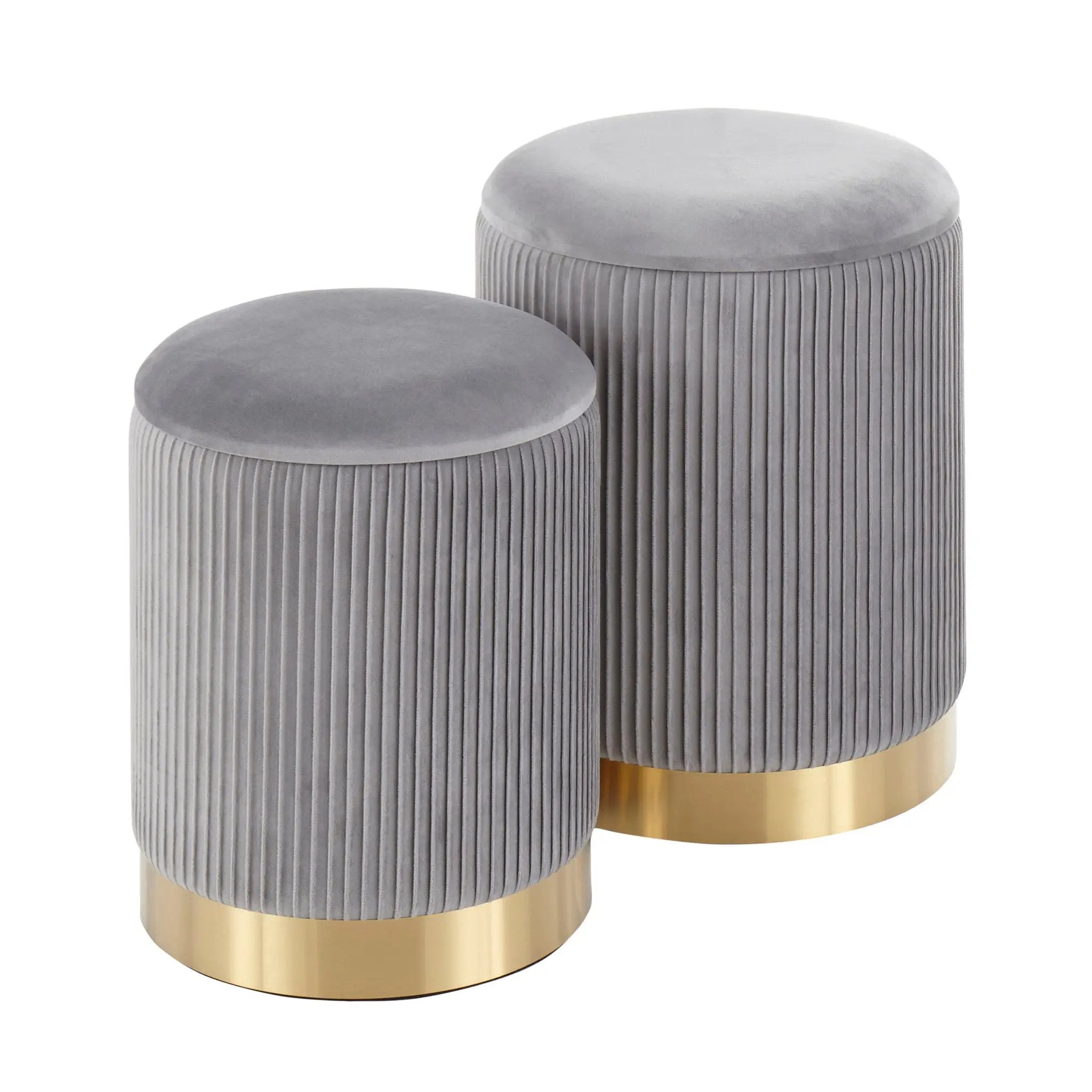 Marla - Contemporary Nesting Pleated Ottoman Set by Unique Piece Furniture