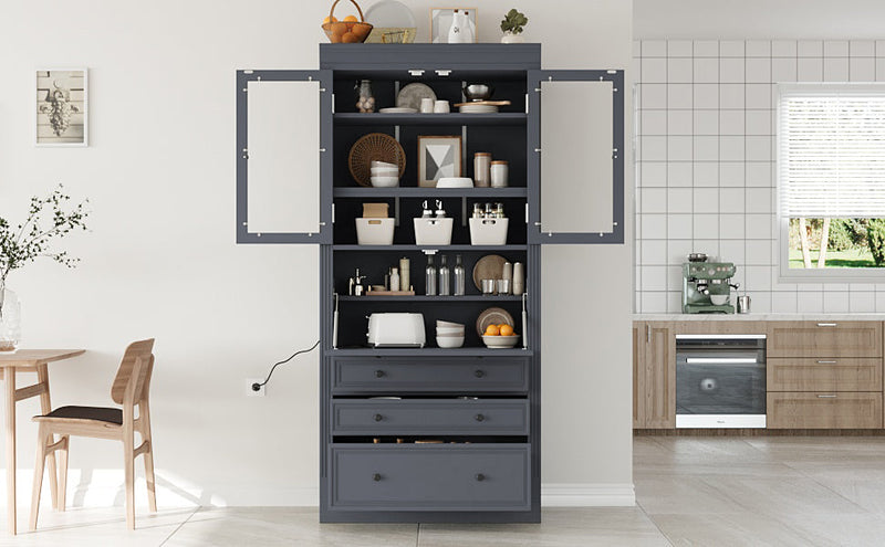 TOPMAX 36 x 16.5 x 78 Inch Freestanding Kitchen Pantry Storage Cabinet by HouseOfZazla
