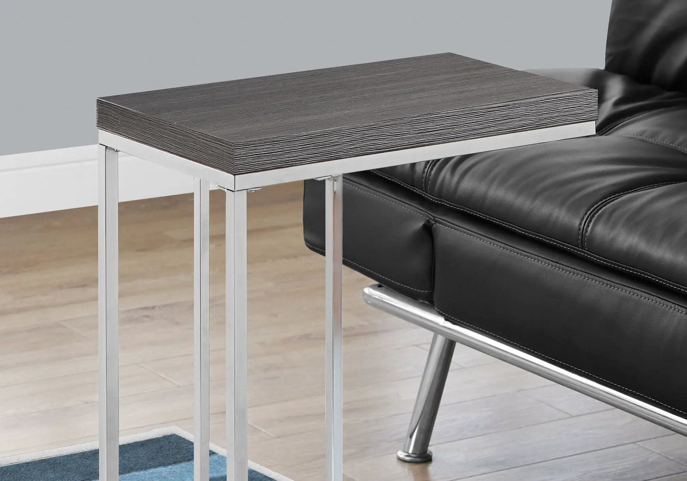Accent Table, C - Shaped, Tempered Glass, Stylish Design Contemporary & Modern by Unique Piece Furniture