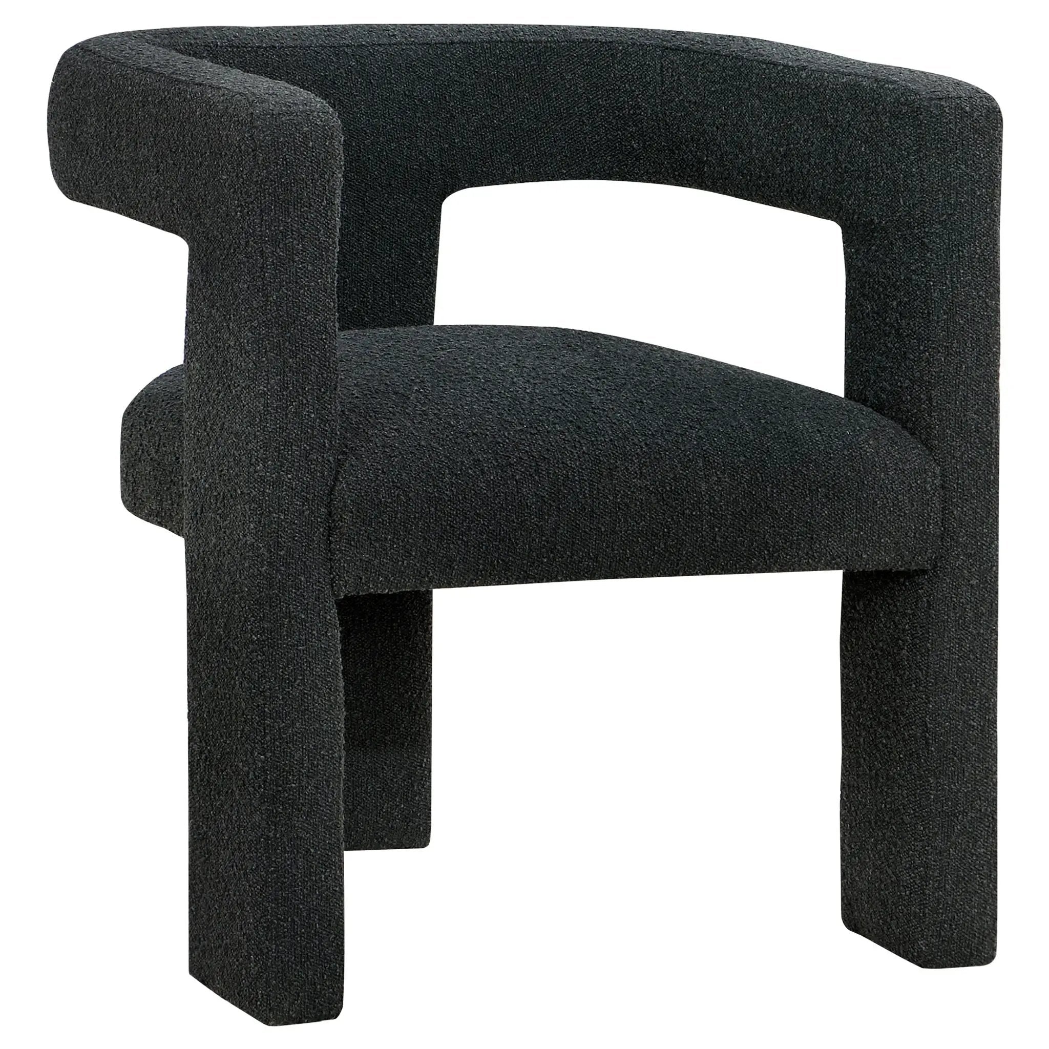 Petra Boucle Upholstered Accent Side Chair Black by Unique Piece Furniture