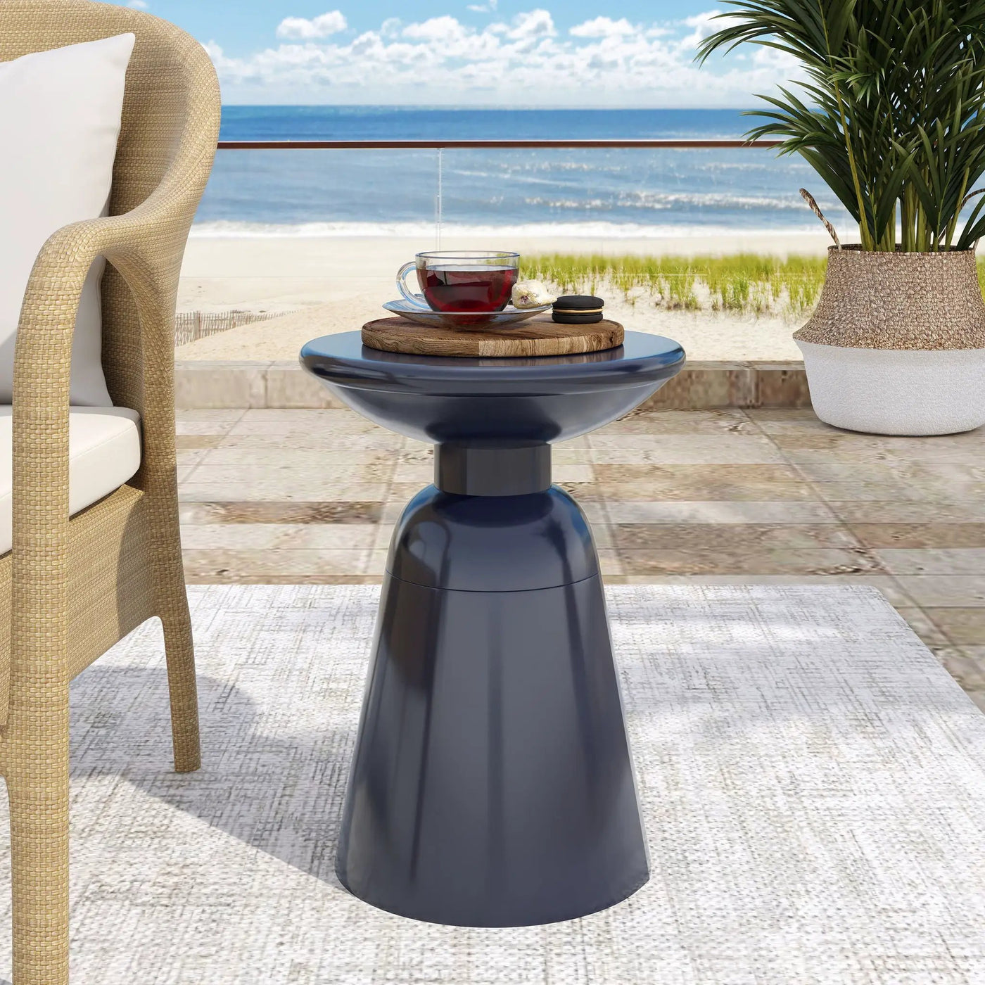 Outdoor Modern Metal End Large Table by HouseOfZazla