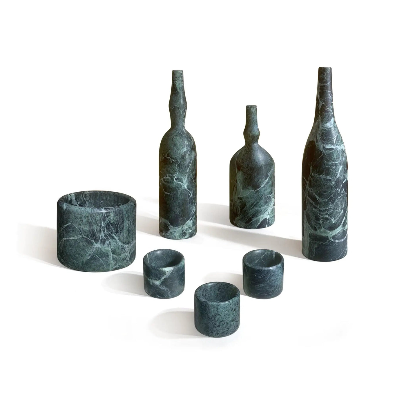 7 Pieces Luxury Natural Marble Living Room Accessories Set by Unique Piece Furniture