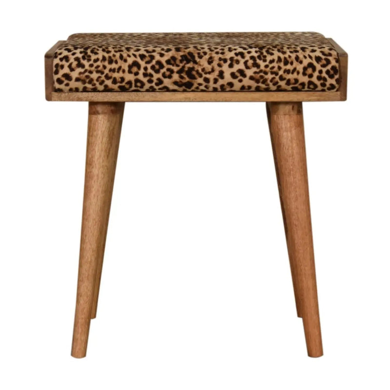 Leopard Tray Style Footstool - Brown Oak by Unique Piece Furniture