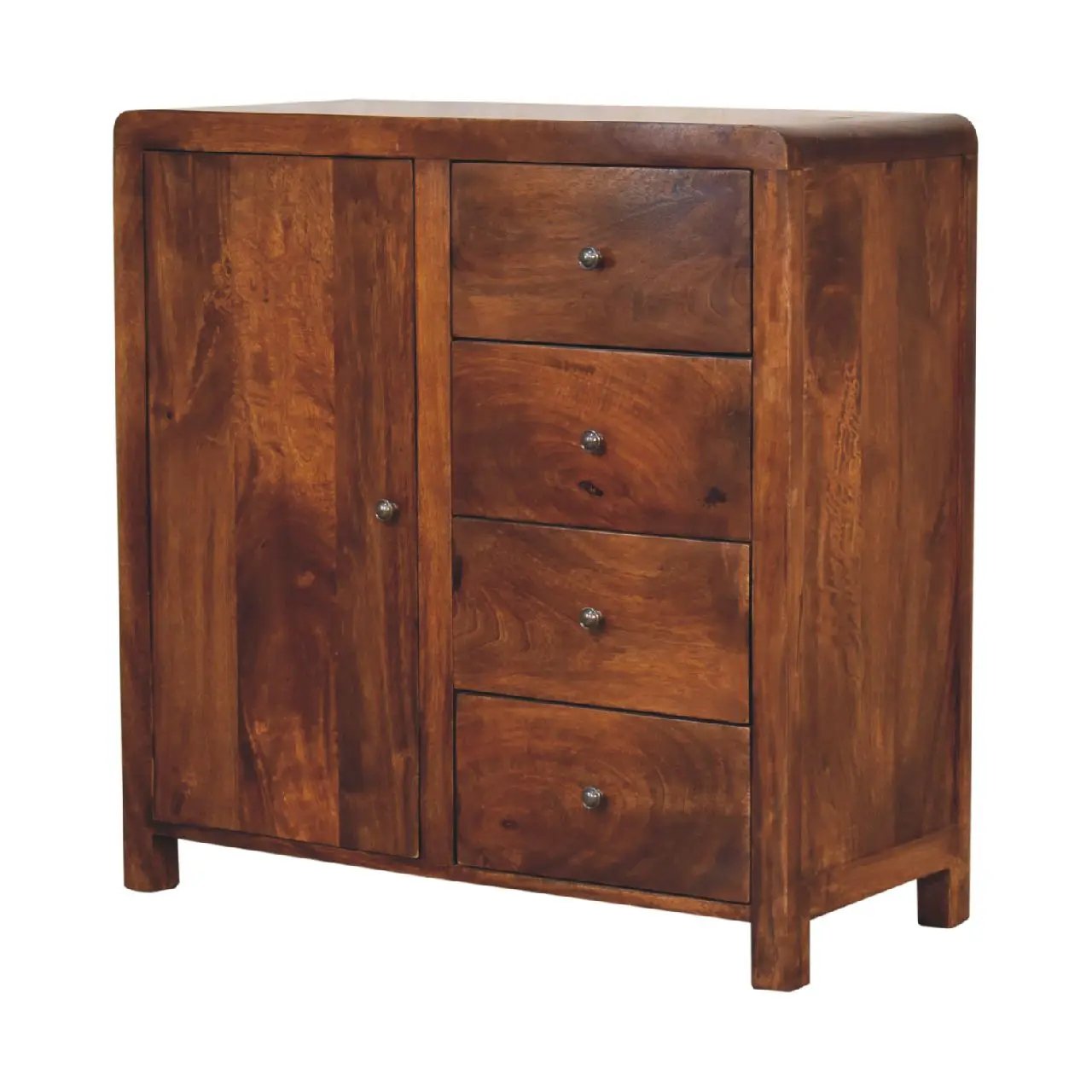 Solid Wood Aspen Cabinet, 2 Shelves, 4-Drawers by HouseOfZazla