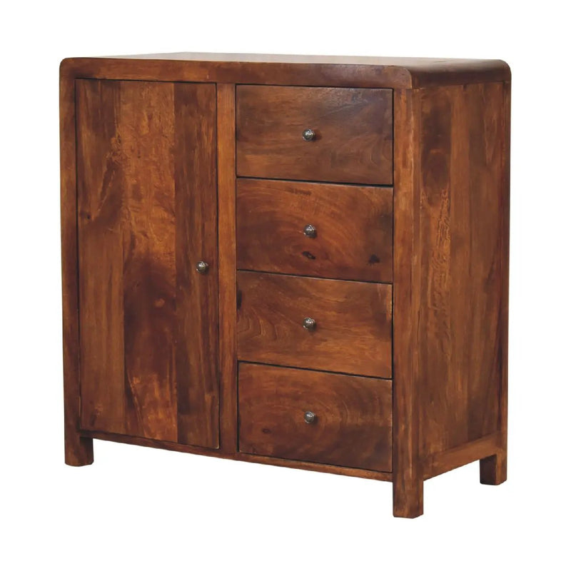 Solid Wood Aspen Cabinet, 2 Shelves, 4-Drawers by HouseOfZazla