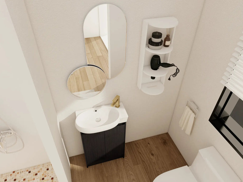 23" Freestanding Bathroom Vanity with Sink and Storage Rack by HouseOfZazla
