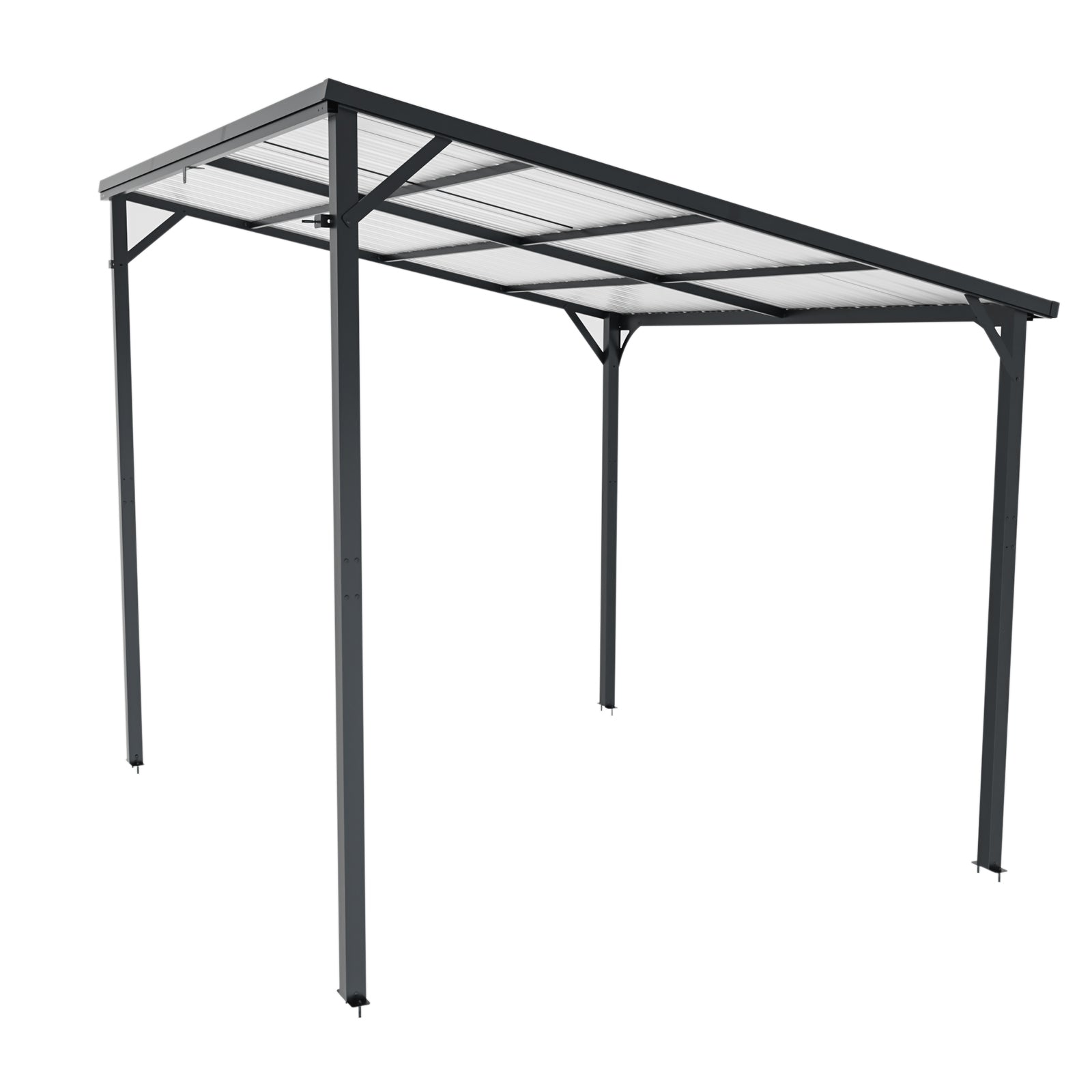 Outdoor Pergola 8' x 10' Metal Inclined Roof by HouseOfZazla