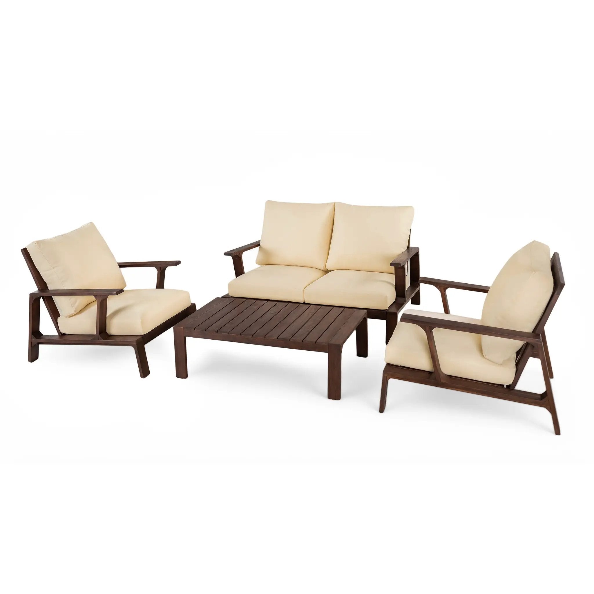 4 Pieces Outdoor Sofa Set with Cushions and Coffee Table by HouseOfZazla