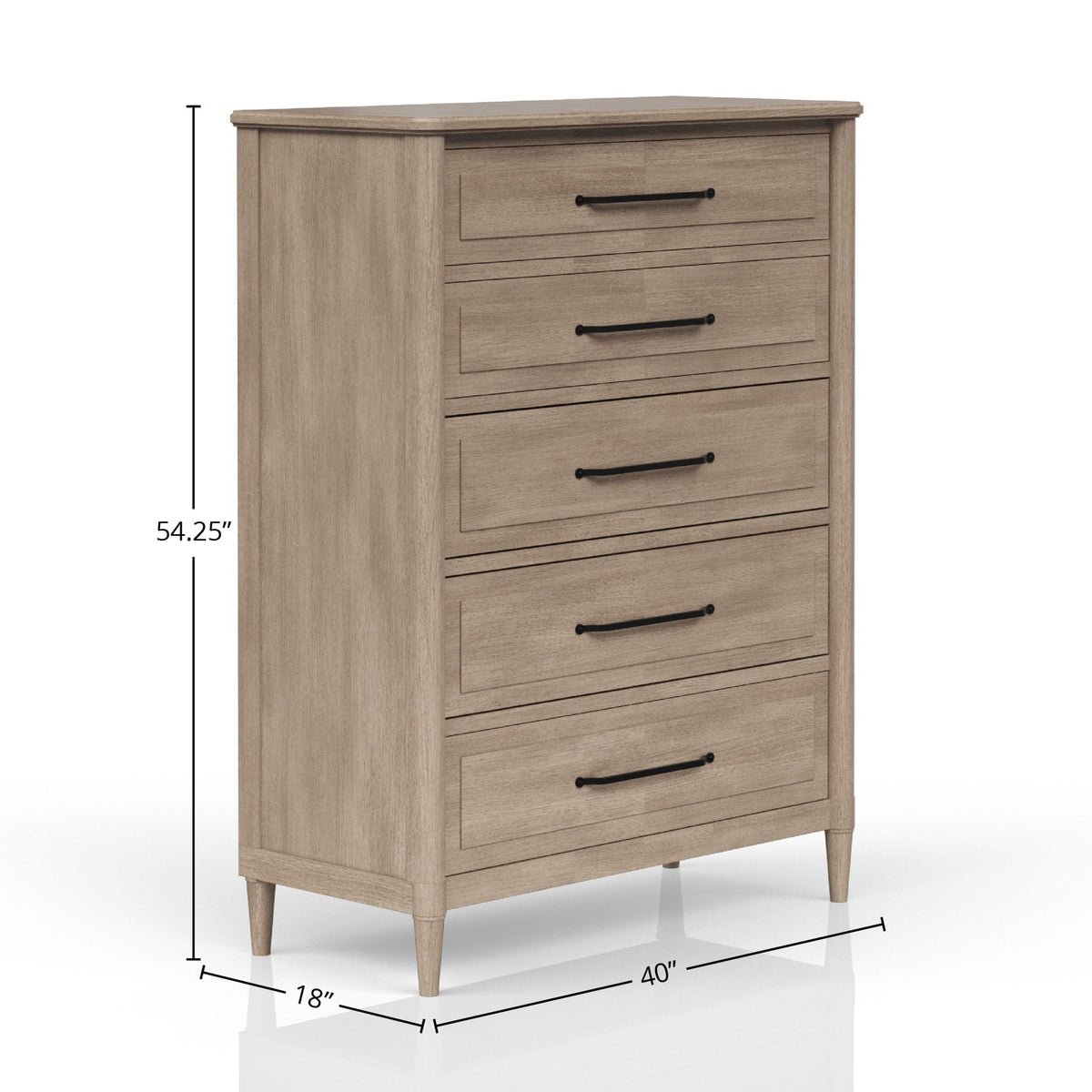 5 Drawer Chest with Felt-Lined and Cedar Drawers - Sand, photo 4 of 5