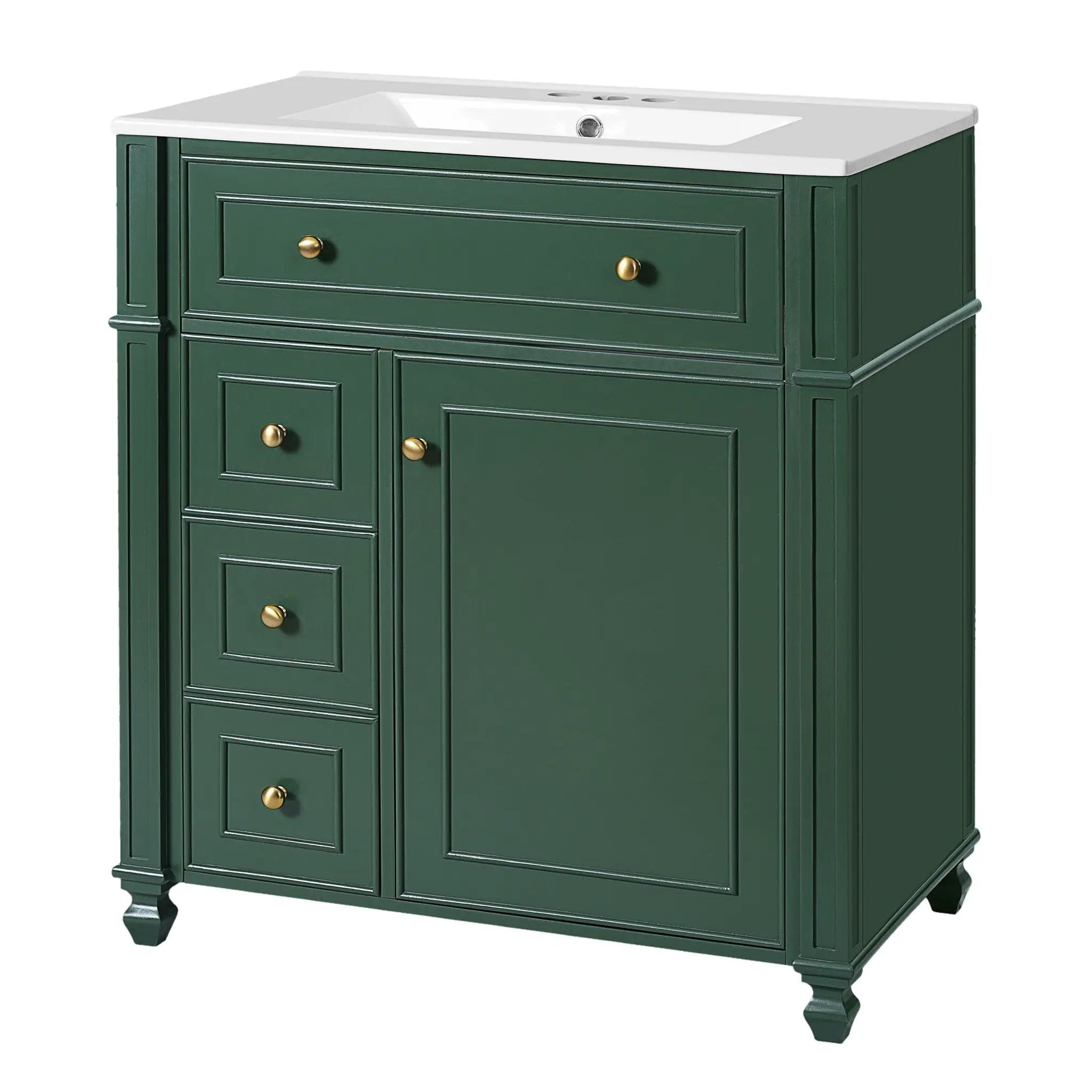 Bathroom Vanity Cabinet With Sink, Soft Close Doors With Door Organizer by HouseOfZazla