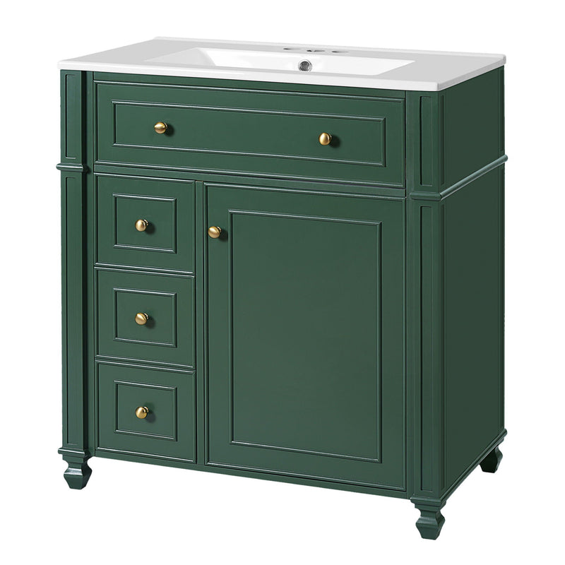 Bathroom Vanity Cabinet With Sink, Soft Close Doors With Door Organizer by HouseOfZazla