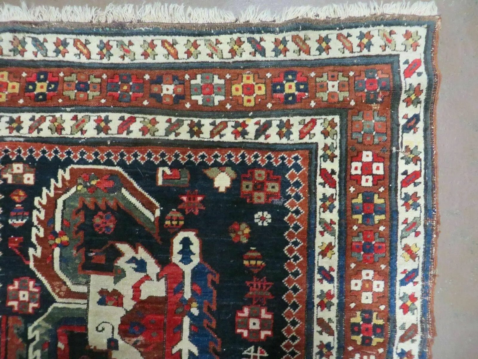 3' 7" X 14' Antique Handmade Caucasian Wool Rug Carpet Nice by Jewel Rugs
