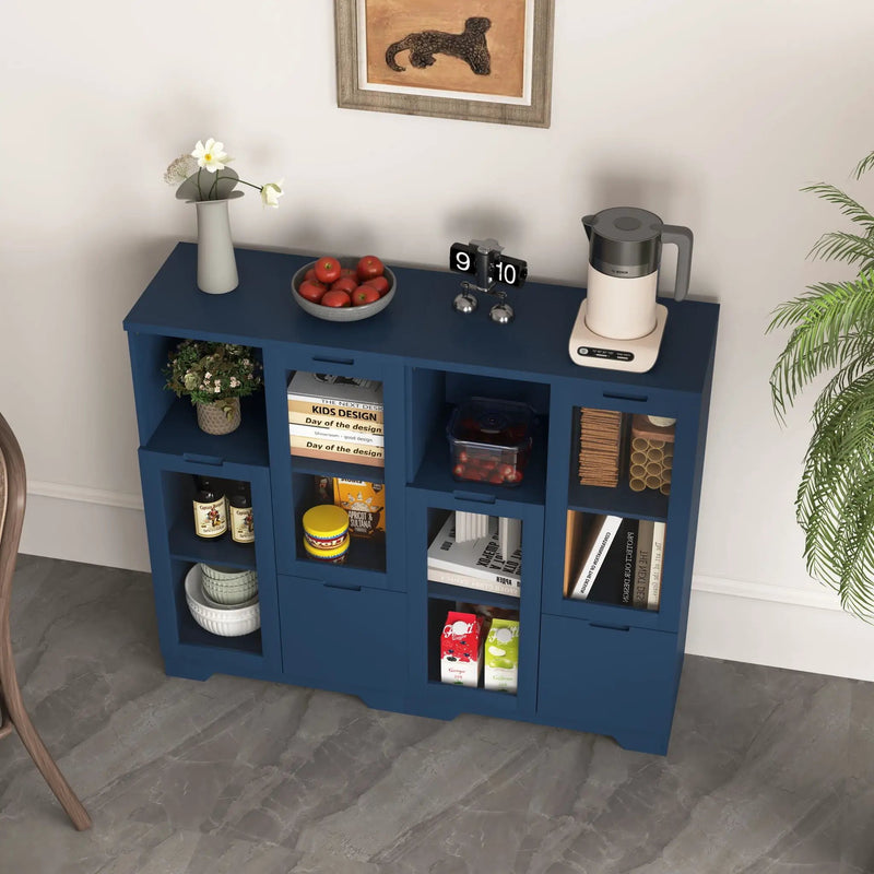 Modern Cabinet With Glass Doors And Drawer by Unique Piece Furniture