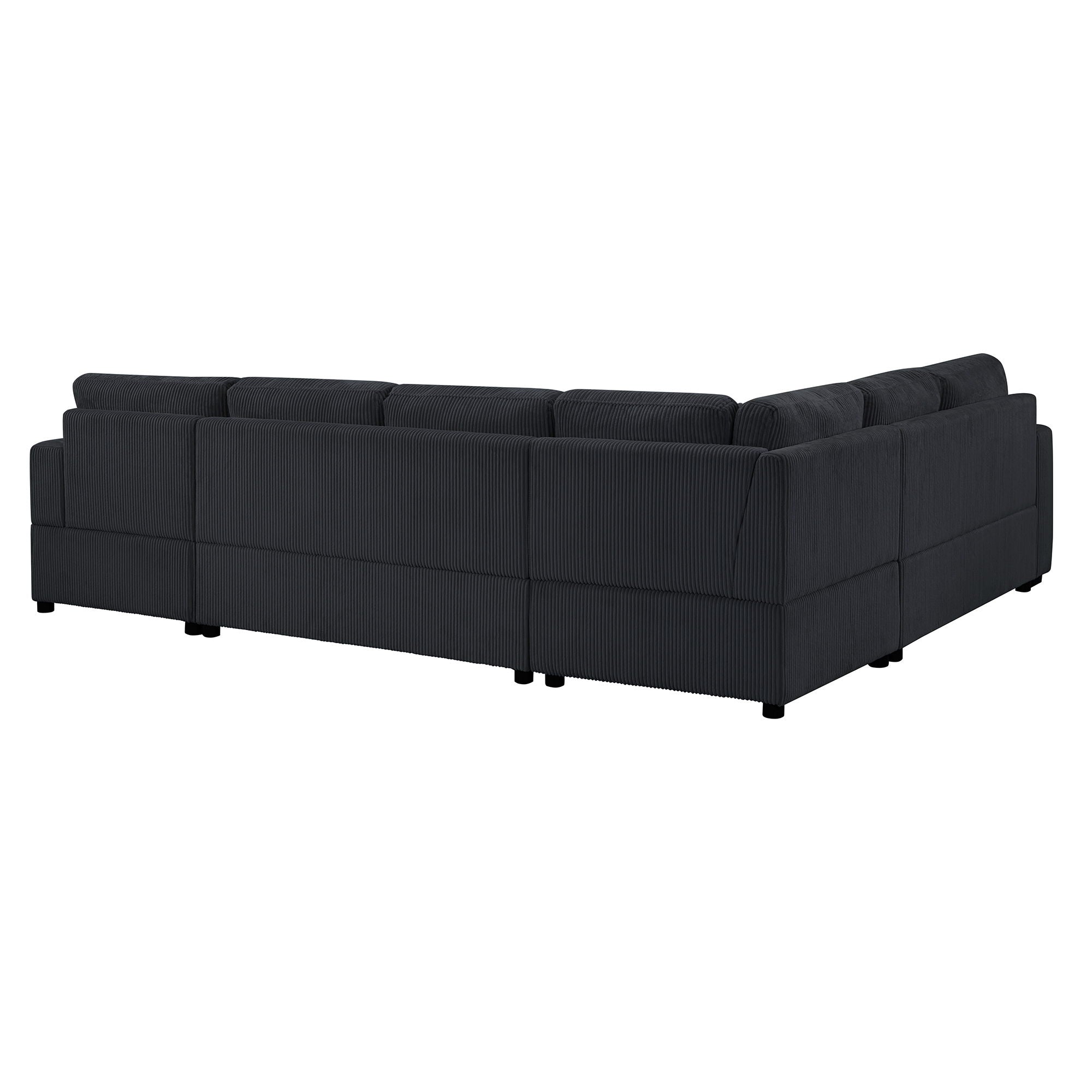 Oversized Sectional U-Shaped Sofa With Chaise Lounge And Three Soft Throw Pillows by HouseOfZazla