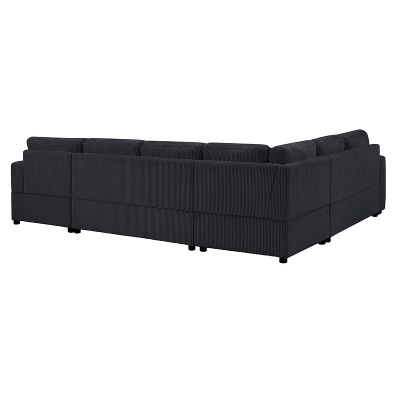 Oversized Sectional U-Shaped Sofa With Chaise Lounge And Three Soft Throw Pillows by HouseOfZazla