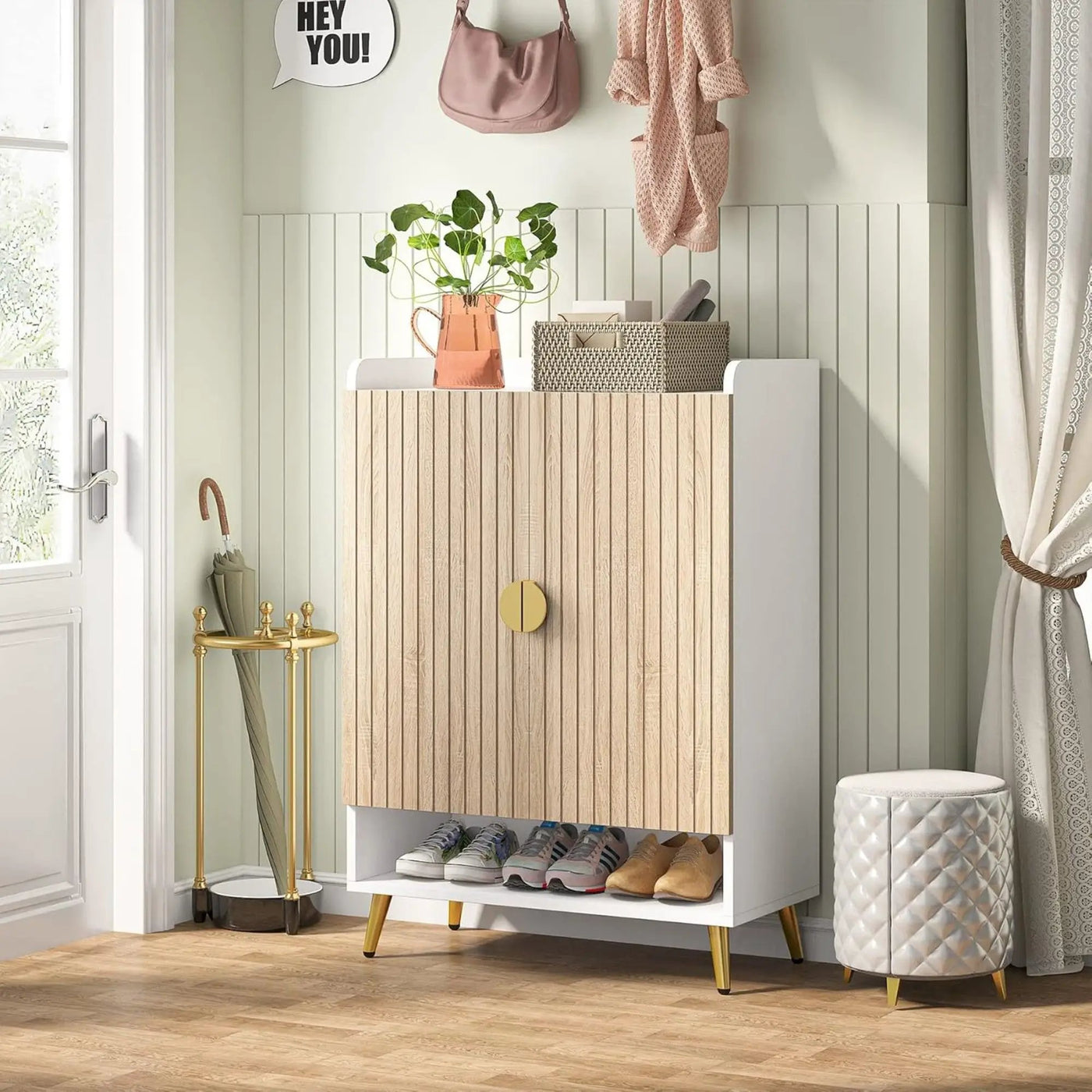 Shoe Cabinet With Doors, 7 Tier Storage Organizer by HouseOfZazla