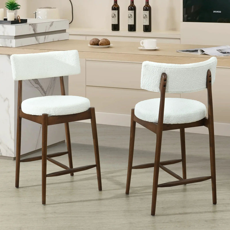 Mid Century Modern Counter Stools, Fabric Upholstered Chairs by HouseOfZazla