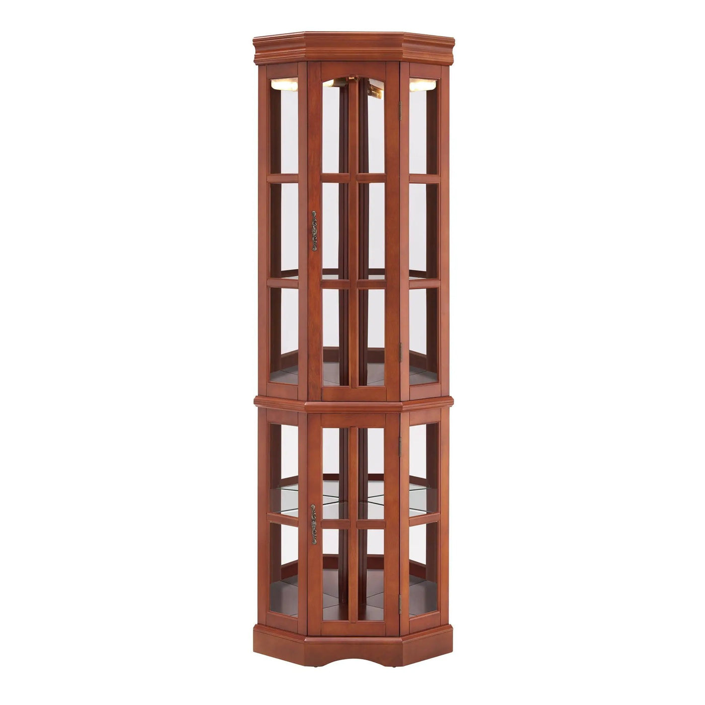 Corner Curio Cabinet With 5 Shelves And Lighting System by HouseOfZazla