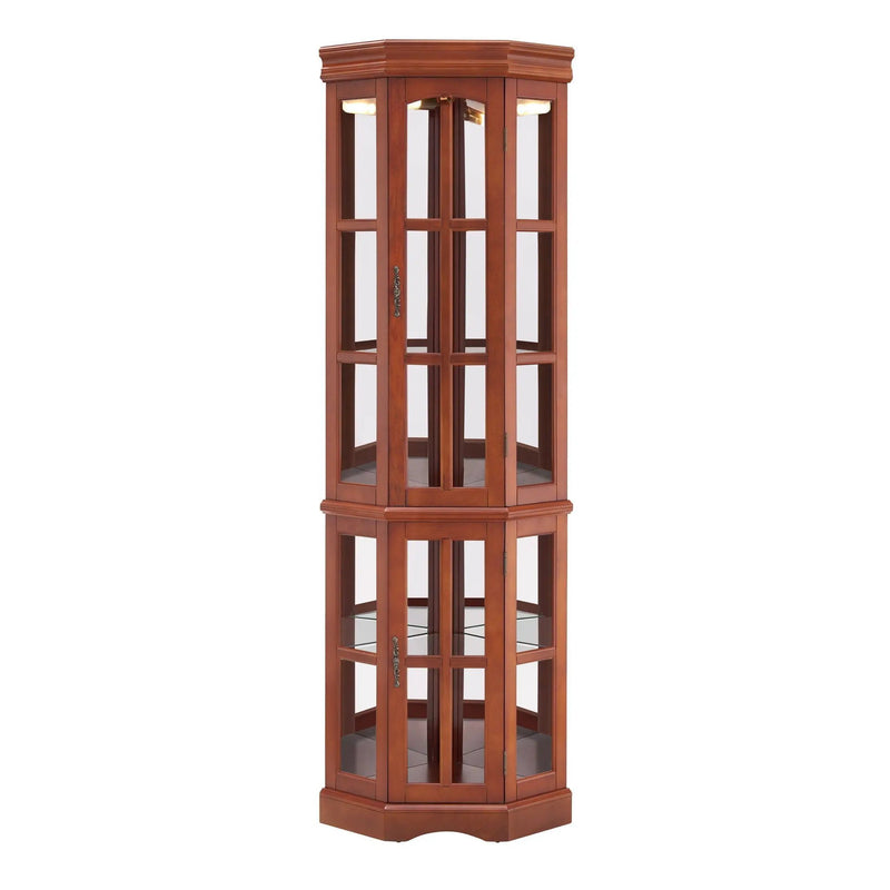 Corner Curio Cabinet With 5 Shelves And Lighting System by HouseOfZazla