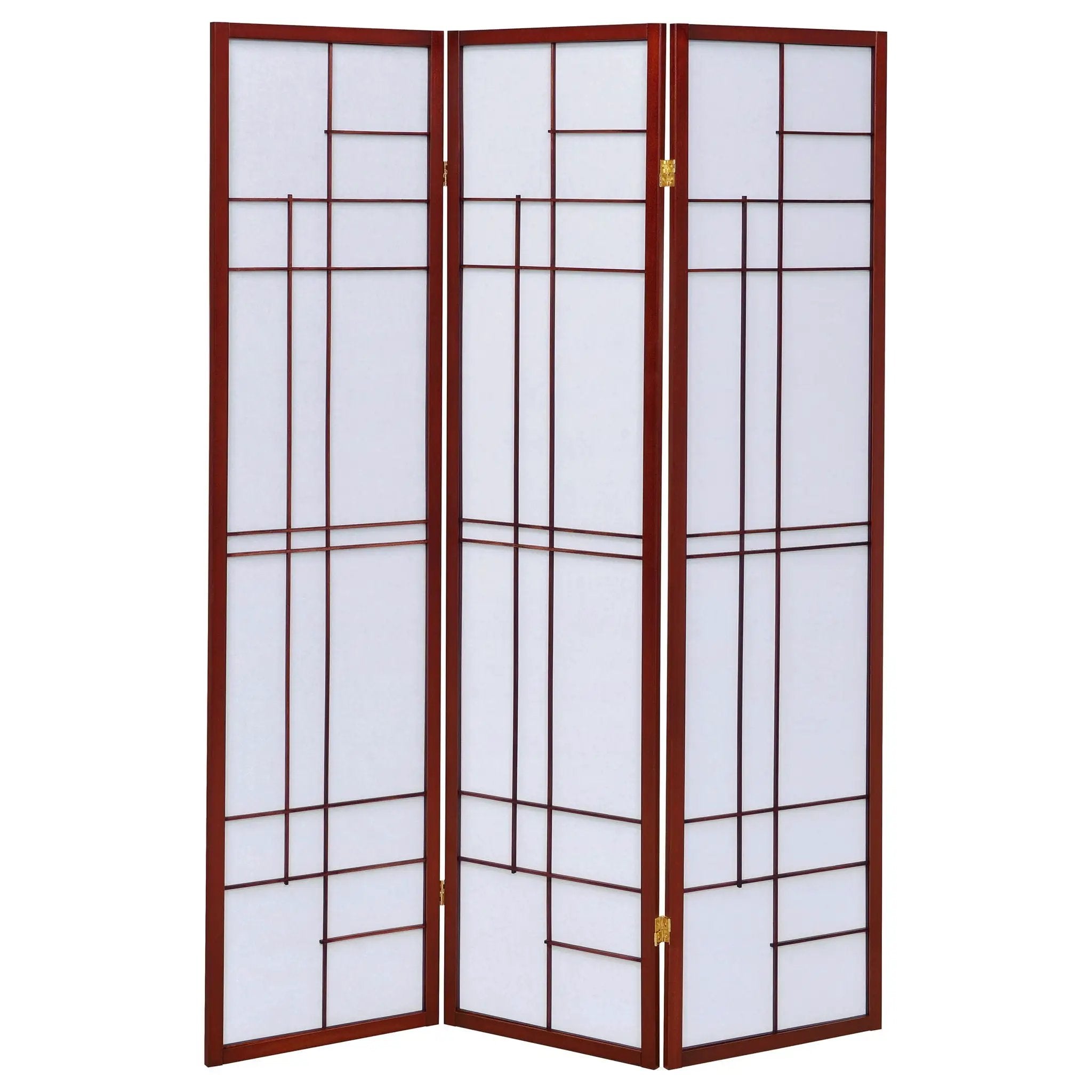Katerina 3-Panel Room Divider Folding Shoji Screen Cherry by Unique Piece Furniture