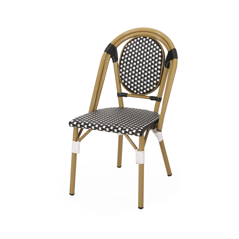 Outdoor PE Rattan and Aluminum French Bistro Chair, Set of 2 by HouseOfZazla