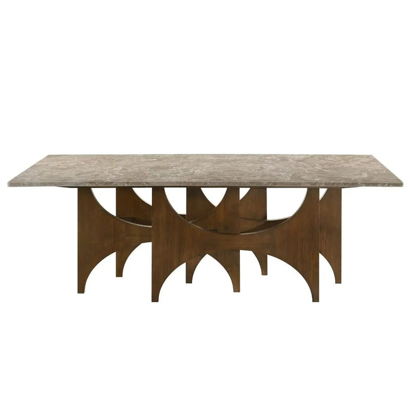 Oleia - Dining Table With Engineered Marble - Natural Marble & Walnut by Unique Piece Furniture