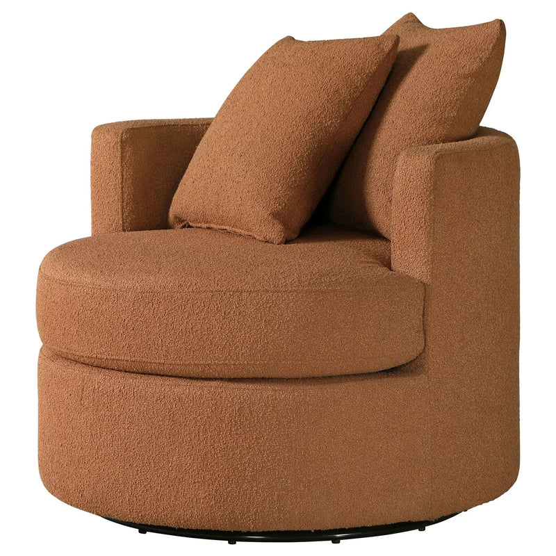 Debbie Upholstered Swivel Accent Chair Burnt Orange by Unique Piece Furniture