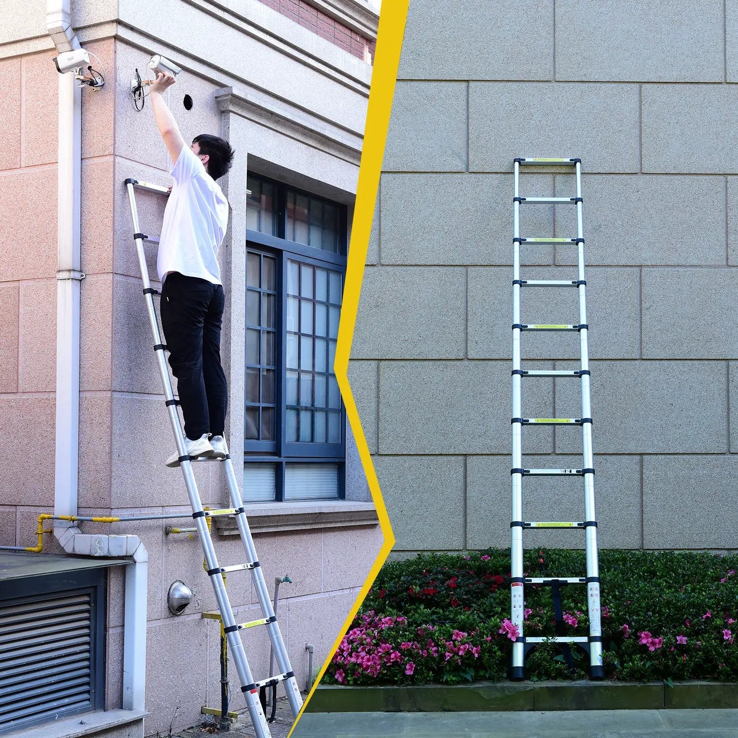 8.5FT Telescopic Ladder - Aluminum Alloy Multi-Purpose Ladder by HouseOfZazla