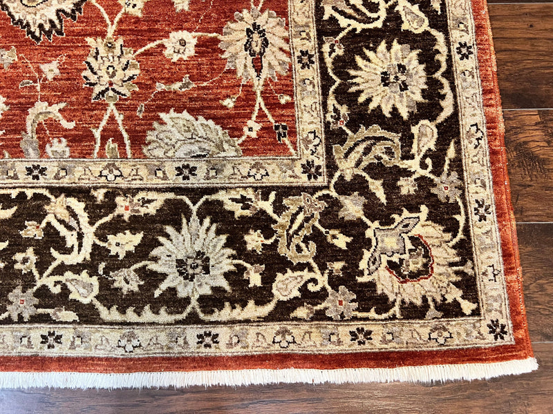 Pakistani Oriental Rug 6x9, Red, Floral Allover, Handmade Wool Rug, Peshawar Chobi Rug, Pak Persian Carpet 6 x 9 by Jewel Rugs
