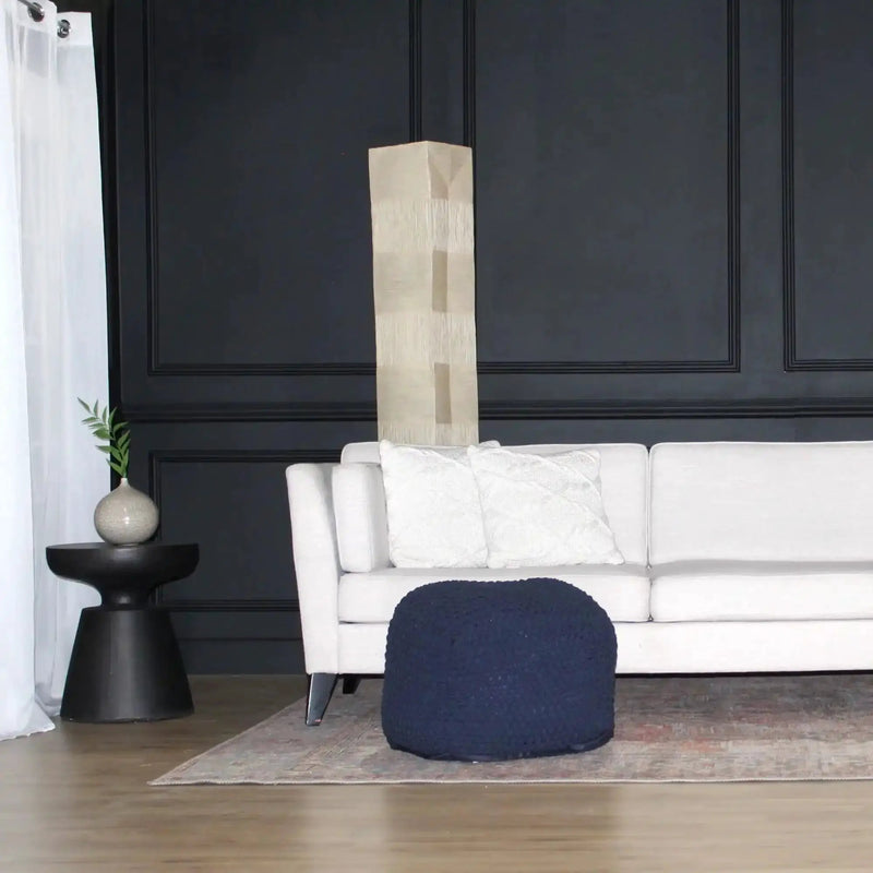 Semi Rounded Pouf Cable Knitted Perfect Seating by HouseOfZazla