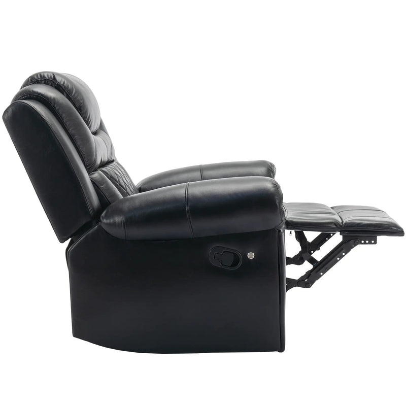 Home Theater Seating Manual Recliner Chair, Led Light Strip For Living Room - Black by HouseOfZazla